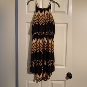 A.n.a tribal print black and gold dress spaghetti strap size small